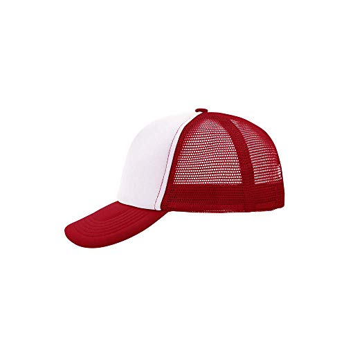 Trucker Mesh Baseball Cap in Polyester in Weiss - Rot von Myrtle Beach
