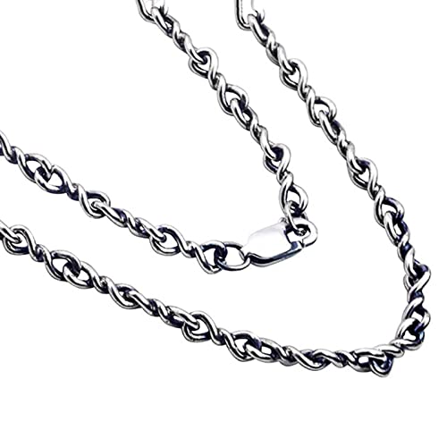 Myshiwu 925 Sterling Silber Halskette für Männer Frauen Vintage Thai Silber Einzigartiges Design Gliederkette Halskette (22inch) von Myshiwu