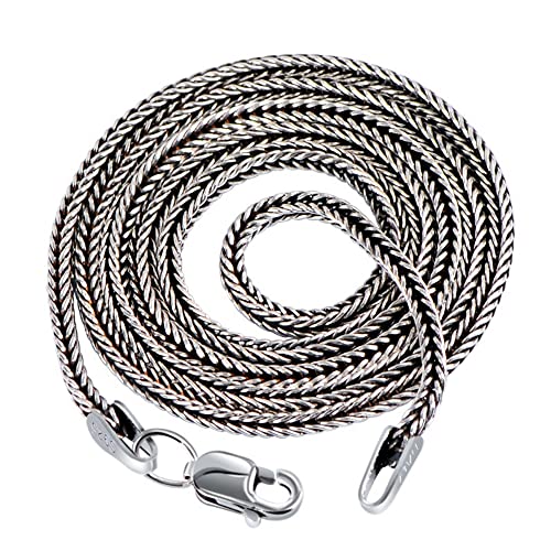 Myshiwu Kette aus 925er Sterlingsilber, 1,6 mm breit, Herren-Weizenkette aus Silber für Unisex (20 Zoll) von Myshiwu