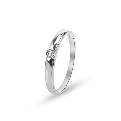 Myshiwu Versprechensring aus 925er Sterlingsilber für Sie, dünner stapelbarer Ring aus Sterlingsilber (Bandstil 1, Größe 52) von Myshiwu