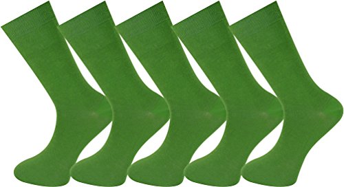 Mysocks® 5 Paar Herren-Socken einfarbig, grün, feinste gekämmte Baumwolle, Größe 41-45 von Mysocks