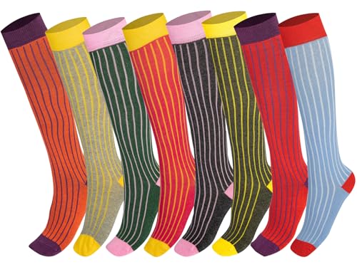 Mysocks Unisex lange Kniestrümpfe aus besonders feiner, gekämmter Baumwolle, KHRPC001-Multicolour von Mysocks