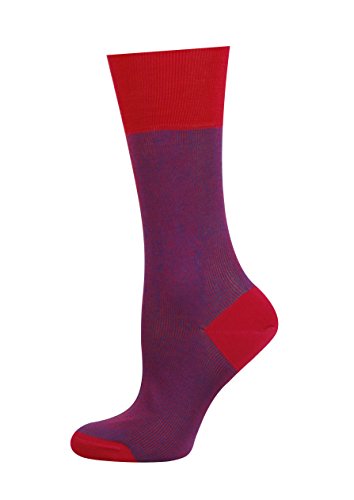 Mysocks 100% Mercerised Ägyptische Baumwollkalb Socken Muster Streifen Fuchsia Blau von Mysocks
