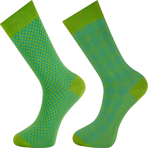 Mysocks 2 Paar Herren Socken aus extra feiner gekämmter Baumwolle Lime Türkis von Mysocks