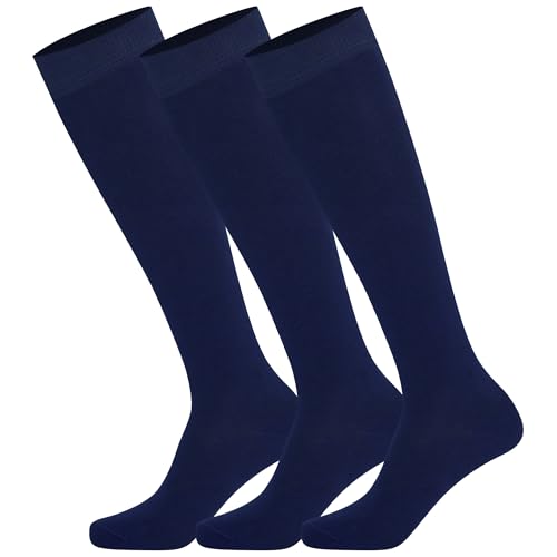 Mysocks 3 Paare Kinder Kniestrümpfe Socken Einfach Marine, 31-36 von Mysocks