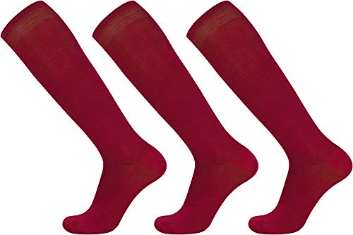 Mysocks 3 Paare Kniehohe mercerisiert Einfache Socken Bordo von Mysocks