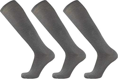 Mysocks 3 Paare Kniehohe mercerisiert Einfache Socken Grau von Mysocks