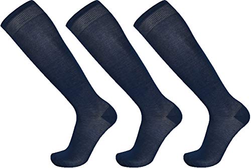 Mysocks 3 Paare Kniehohe mercerisiert Einfache Socken Marine von Mysocks