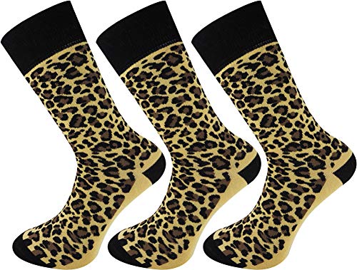 Mysocks 3 Paare Multi Design Knöchelsocken Brauner Leopard-Druck von Mysocks