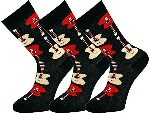 Mysocks 3 Paare Multi Design Knöchelsocken Gitarren von Mysocks