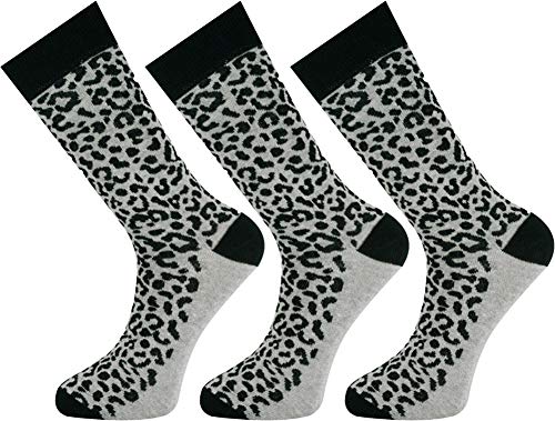 Mysocks 3 Paare Multi Design Knöchelsocken Imprimé léopard gris von Mysocks