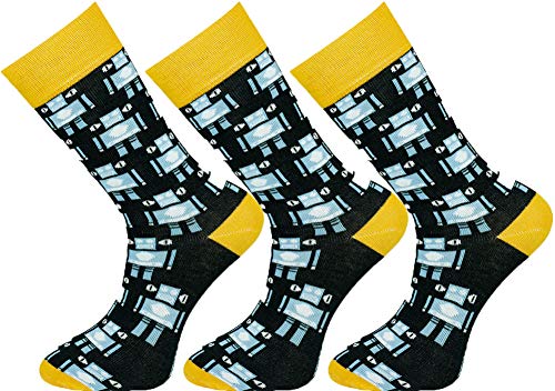 Mysocks 3 Paare Multi Design Knöchelsocken Roboter von Mysocks