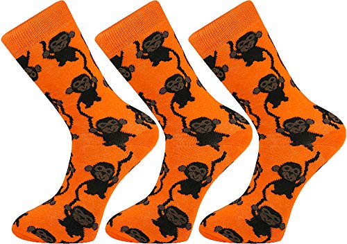 Mysocks 3 Paare Socken Affe Design Orange von Mysocks