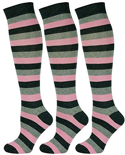 Mysocks 3 Paare Unisex Kniestrümpfe lange Socken Streifen Streifen Türkis dünn von Mysocks