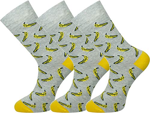 Mysocks 3 Paare Unisex Knöchelsocken Bananenmuster von Mysocks