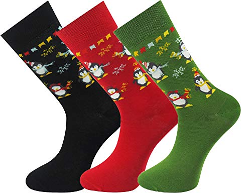 Mysocks 3 Paare Weihnachtssöckchen Festlicher Pinguin Multicolor von Mysocks