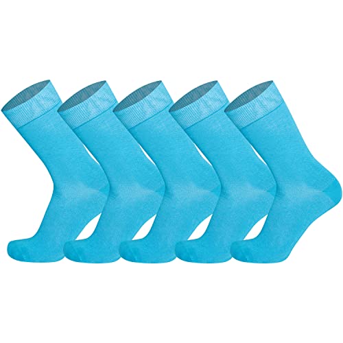 Mysocks 5 Paar Socken Feinste gekämmte Baumwolle Türkis 35-39 von Mysocks