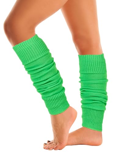 Mysocks Warme Stulpen Damen mit Wolle für Winter Flexibel Weich Beinstulpen Damen, Beinwärmer Kniestrümpfe wenn es Kalt ist, Neongrün von Mysocks