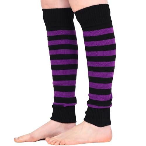 Mysocks Beinwärmer Streifen Lila schwarz von Mysocks