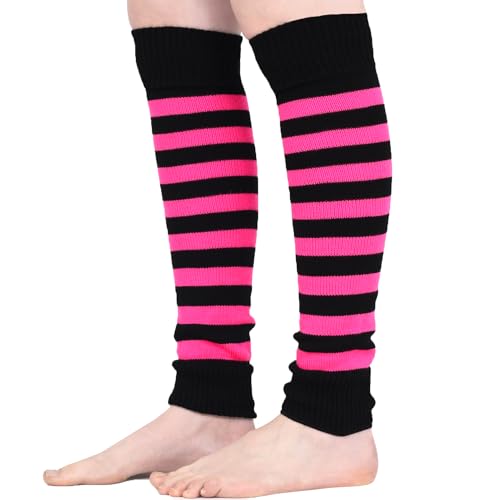 Mysocks Beinwärmer Streifen Rosa schwarz von Mysocks