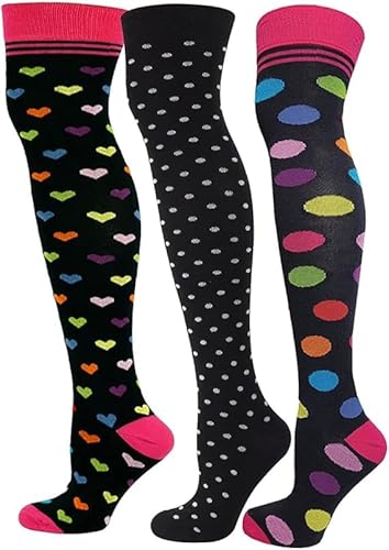 Mysocks Damen über dem Knie Paar Socken mit mehreren Mustern Valentinstag Geschenkbox von Mysocks