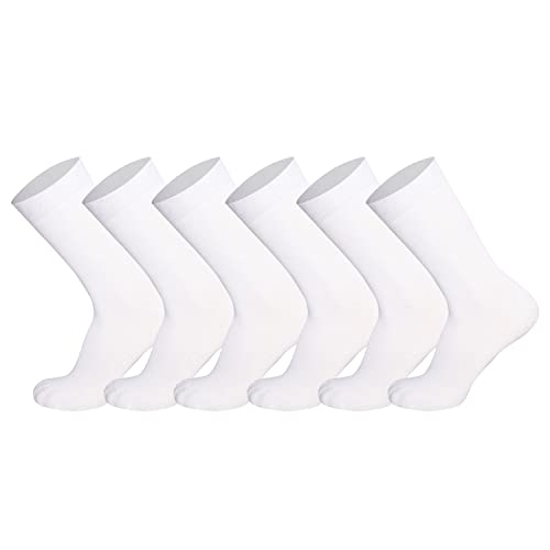 Mysocks Herren/Damen Socken, gekämmte Baumwolle, nahtlose Zehenpartie, 6er-Pack Weiß von Mysocks