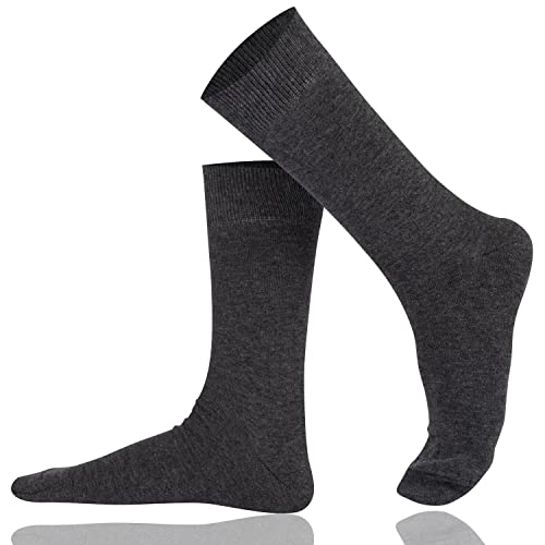 Mysocks Extrafeine Baumwollsocken für Herren/Damen, Nahtloser Zehenbereich, für Geschäfts, Formelle, Freizeit und Alltagskleidung Größe 37-41, Dunkel Anthrazit von Mysocks