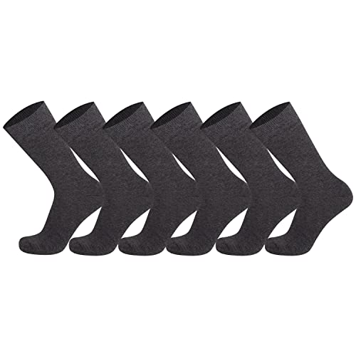 Mysocks Herren/Damen Socken, gekämmte Baumwolle, nahtlose Zehenpartie, 6er-Pack Anthrazit von Mysocks