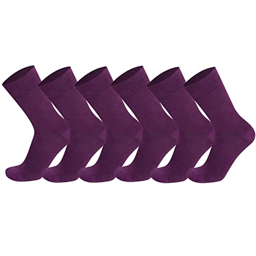 Mysocks Herren/Damen Socken, gekämmte Baumwolle, nahtlose Zehenpartie, 6er-Pack Lila von Mysocks