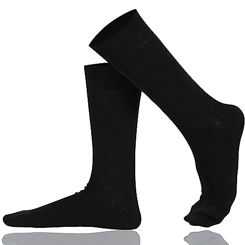 Mysocks Extrafeine Baumwollsocken für Herren/Damen, Nahtloser Zehenbereich, für Geschäfts, formelle, Freizeit und Alltagskleidung Größe 41-46, Schwarz von Mysocks