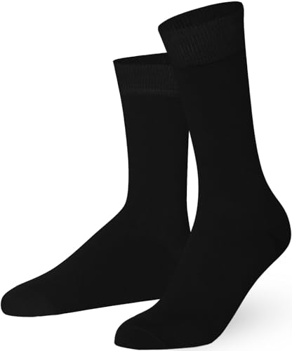 Mysocks Extrafeine Baumwollsocken für Herren/Damen, Nahtloser Zehenbereich, für Geschäfts, formelle, Freizeit und Alltagskleidung Größe 41-46, Schwarz von Mysocks