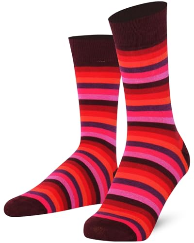 Mysocks Extra Feine Baumwolle, Nahtlose Zehenpartie, Gestreifte Socken Streifen Herbst Regenbogen 37-41 von Mysocks