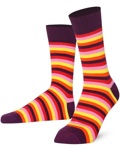 Mysocks Extra Feine Baumwolle, Nahtlose Zehenpartie, Gestreifte Socken Streifen Pfirsich 37-41 von Mysocks