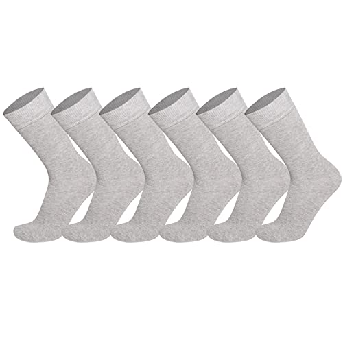 Mysocks Herren/Damen Socken, gekämmte Baumwolle, nahtlose Zehenpartie, 6er-Pack Asche von Mysocks