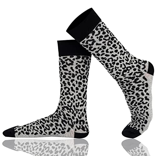 Mysocks Herren-Socken Tierdruck Design-Socken Leopard Grau von Mysocks