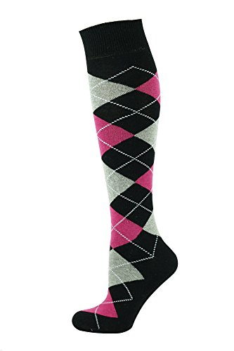 Mysocks Kinder Kniestrümpfe Socken Argyle Schwarzes Rosa von Mysocks