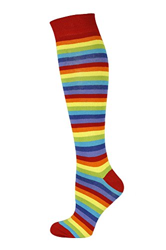 Mysocks Kinder Kniestrümpfe Socken Streifen Regenbogen, 31-36 von Mysocks