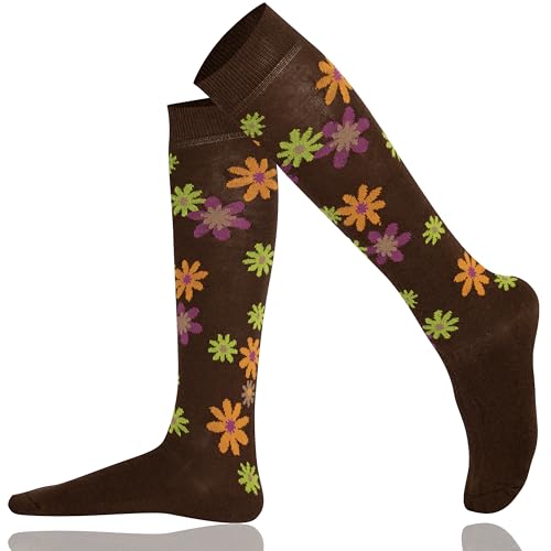 Mysocks Kniestrümpfe Blume Socken Asche Basis lila Minze Blumen von Mysocks