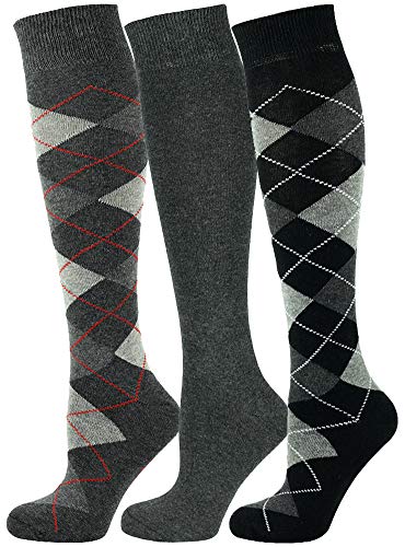 Mysocks Kniestrümpfe Damen Kniestrümpfe Herren - Unisex Knee High Socks Knie Strümpfe - Gekämmte Baumwolle Knie Strümpfe, 3 Paare Multi Design 07, 37-41 von Mysocks