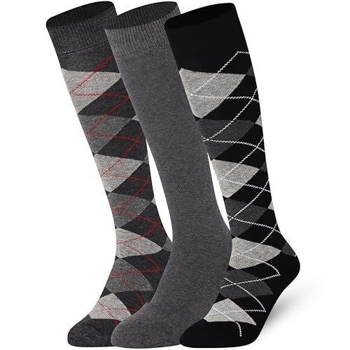 Mysocks Kniestrümpfe Damen Kniestrümpfe Herren - Unisex Knee High Socks Knie Strümpfe - Gekämmte Baumwolle Knie Strümpfe, 3 Paare Multi Design 07, 42-46 von Mysocks