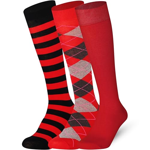 Mysocks Kniestrümpfe Damen Kniestrümpfe Herren - Unisex Knee High Socks Knie Strümpfe - Gekämmte Baumwolle Knie Strümpfe, 3 Paare Multi Design 08, 37-41 von Mysocks