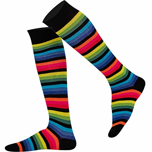 Mysocks Kniestrümpfe Streifen Dunkler Regenbogen Dünn 37-41 von Mysocks