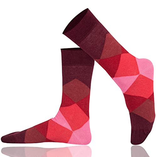 Mysocks Knöchelsocken Diamant Entwurf Burgund rosa von Mysocks