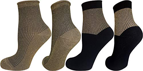 Mysocks Lurex 2 Paar Pack Glitzersocken Gold von Mysocks