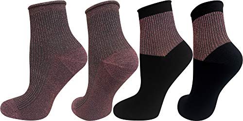 Mysocks Lurex 2 Paar Pack Glitzersocken Rose von Mysocks