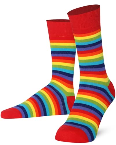 Mysocks Extra Feine Baumwolle, Nahtlose Zehenpartie, Gestreifte Socken Streifen Regenbogen 41-46 von Mysocks