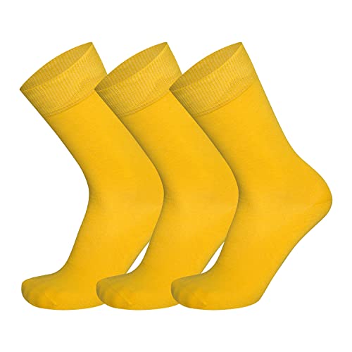 Mysocks Unisex 3 Paar Plain Knöchelsocken Gelb von Mysocks