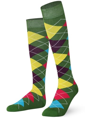 Mysocks Unisex Kniestrümpfe Argyle Socken 4 Farben grün von Mysocks
