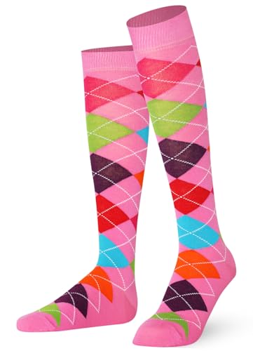 Mysocks Unisex Kniestrümpfe Argyle Socken 7 Farbe rosa von Mysocks