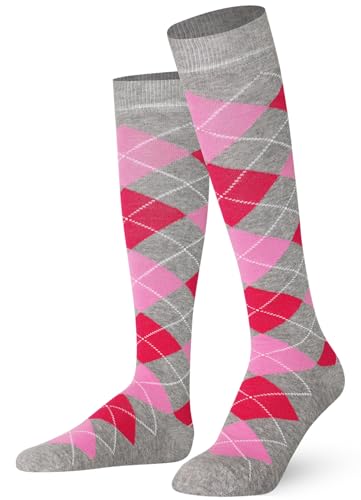 Mysocks Unisex Kniestrümpfe Argyle Socken Asche Fuchsie Rosa von Mysocks